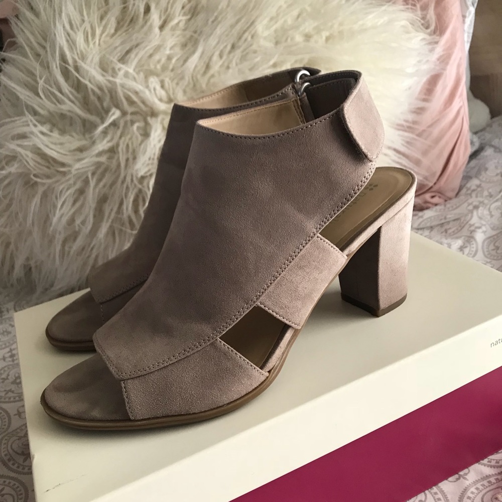 Tan Colored Open Toe Heels